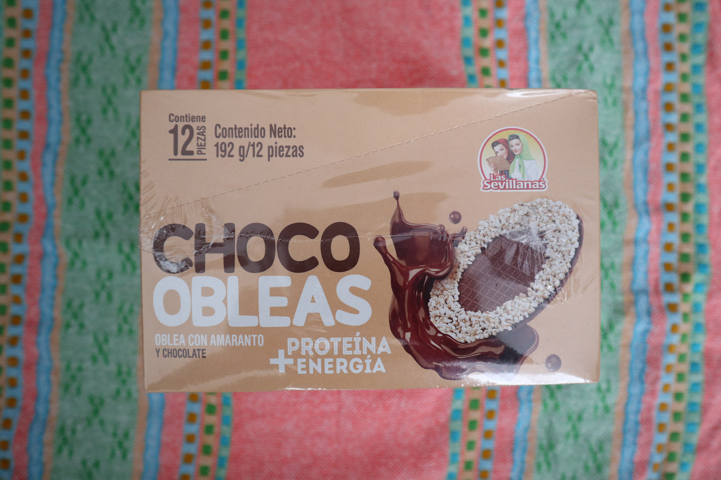 Boîte de 12 Choco Obleas (chocolat avec gaufrettes à l'amarante)