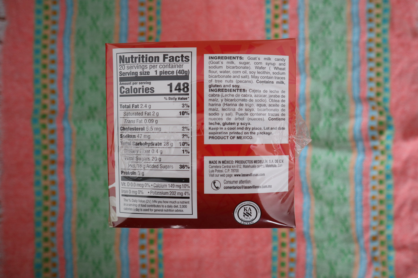 Boîte de 20 Obleas avec Cajeta