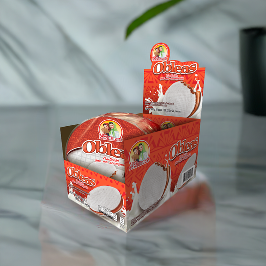 Box of 20 Obleas with Cajeta – Wafers Stuffed with Goat Milk Caramel
